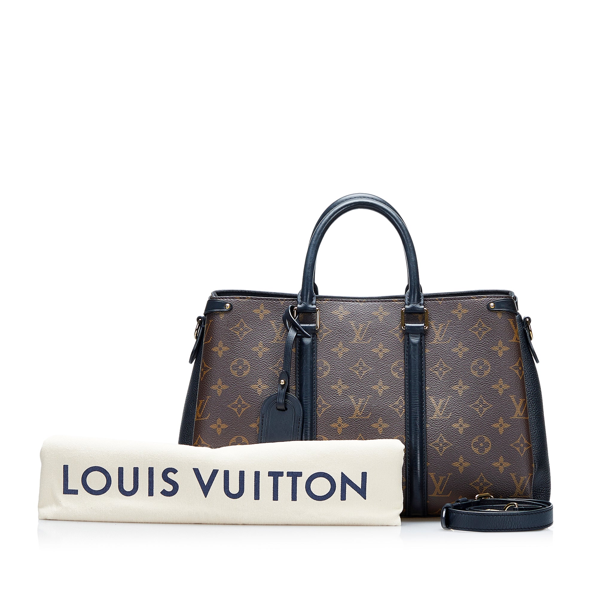 Louis Vuitton Monogram Canvas and Black Leather Soufflot MM For