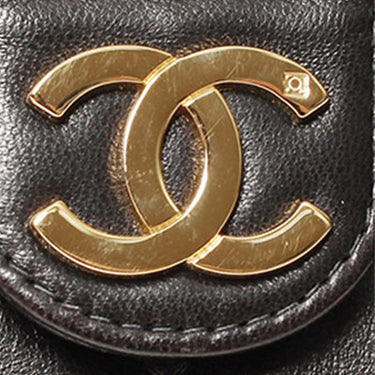 Black Chanel Medium Quilted Lambskin Single Flap Shoulder Bag - Designer Revival