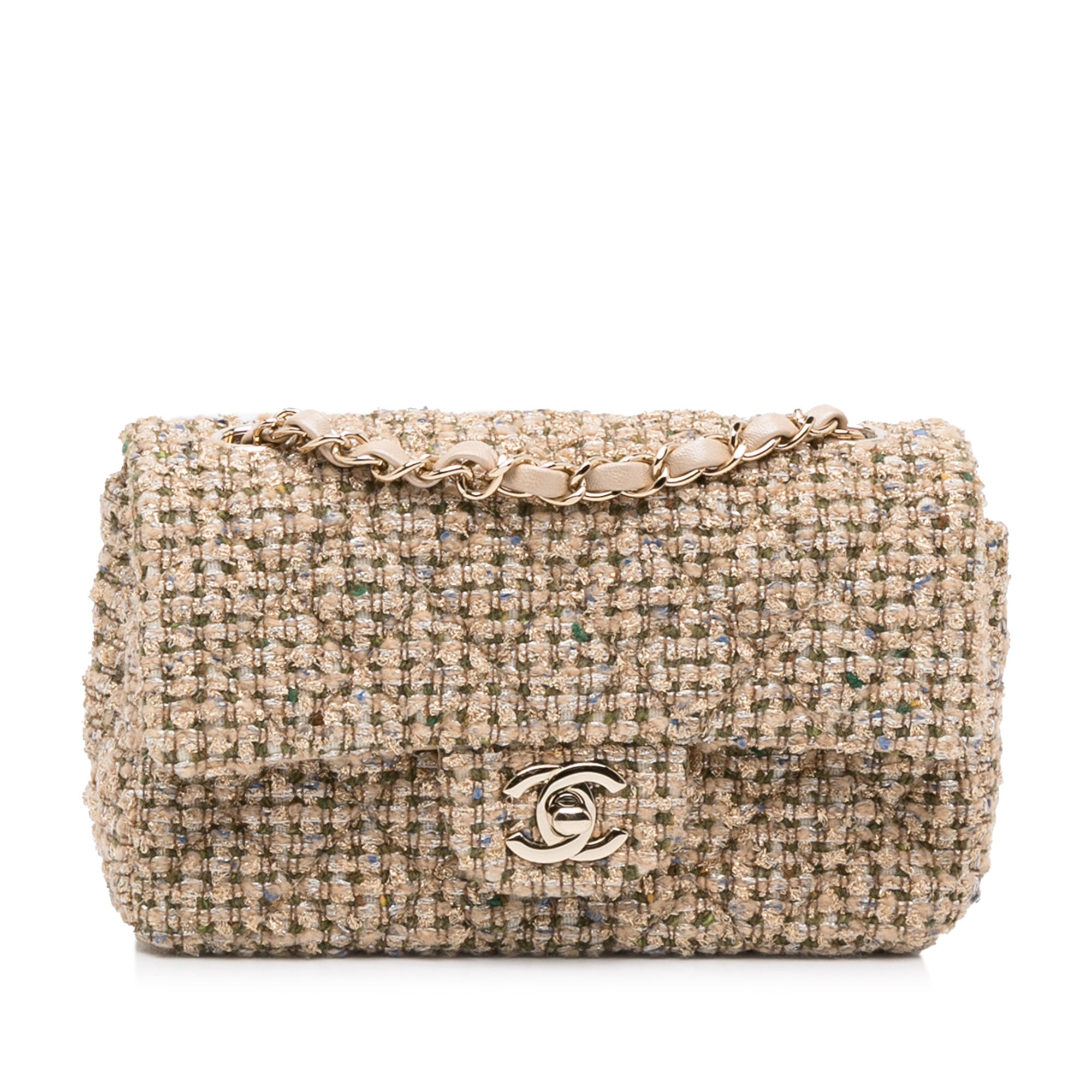 Brown found Chanel Mini Tweed bolsito Crossbody Bag