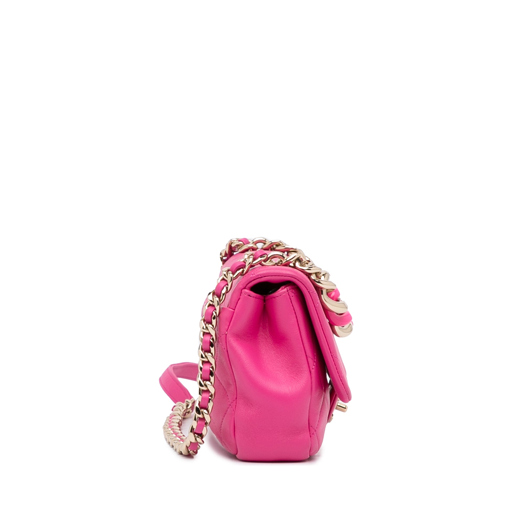 Chanel SATIN Classic 2.55 Reissue 226 Quilted PINK Chain Flap Bag clutch  purse