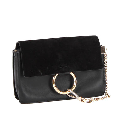 Black Chloe Faye Leather Crossbody Bag - Designer Revival