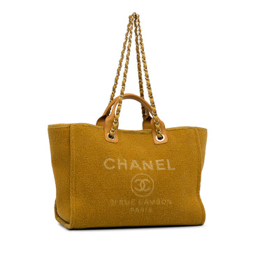 Yellow Chanel Deauville Tote Satchel - Designer Revival