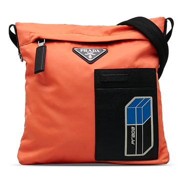 Orange Prada Tessuto Crossbody Bag - Designer Revival