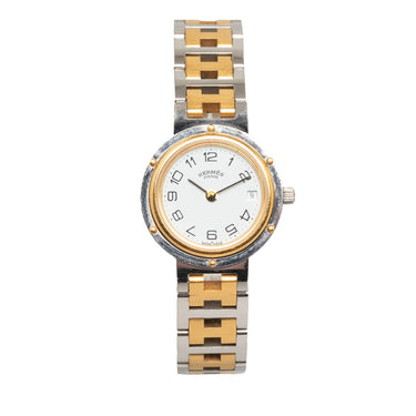 Gold Hermes Two-Tone Clipper Watch - Designer Revival