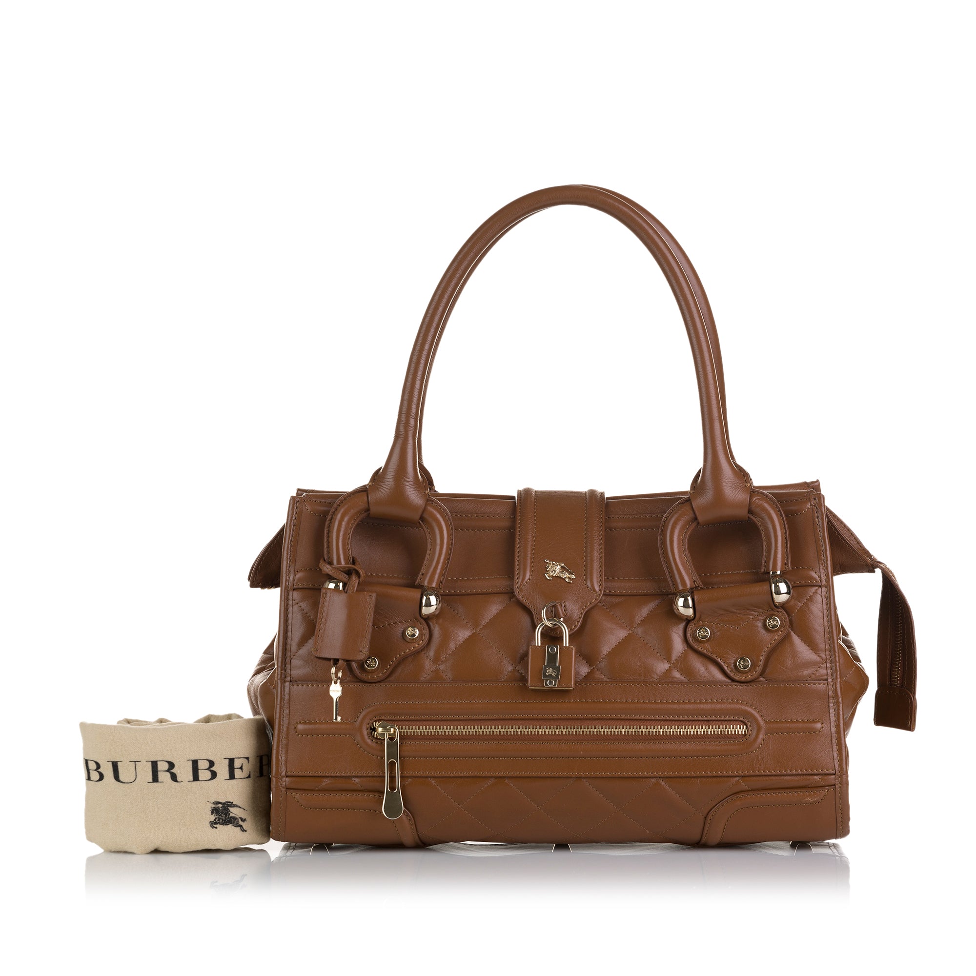 Burberry Brown Leather Tote Bag