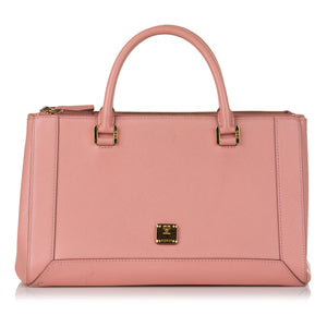 Pink MCM Nuovo Leather Satchel