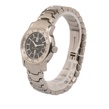 Silver Bvlgari Solotempo Watch - Designer Revival