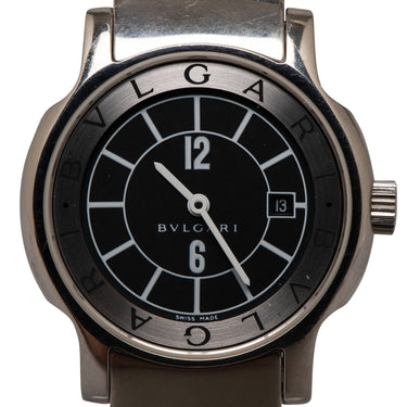 Silver Bvlgari Solotempo Watch - Designer Revival