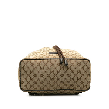 Brown Gucci GG Canvas Drawstring Backpack - Designer Revival