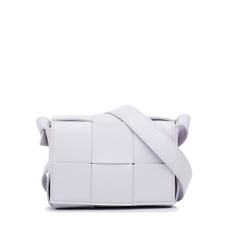 White Bottega Veneta Intrecciato Cassette Crossbody Bag