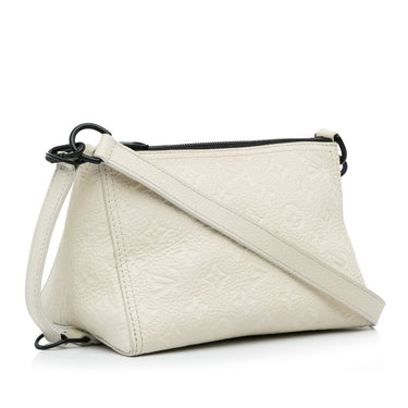 White Louis Vuitton Monogram Empreinte Triangle Crossbody Bag - Designer Revival