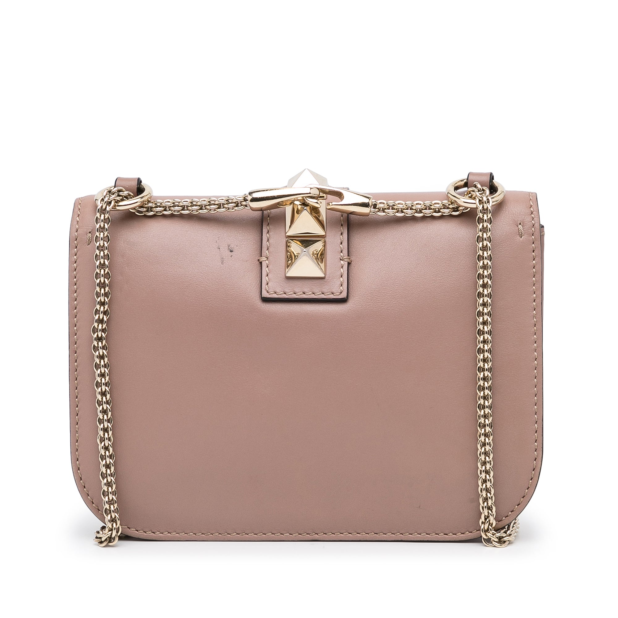 Valentino Pink Rockstud Mini Glam Lock Shoulder Bag