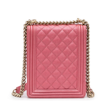 Pink Chanel North South Boy Flap Crossbody Bag - Designer Revival