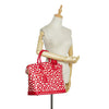 Red Louis Vuitton Monogram Vernis Kusama Infinity Dots Lockit MM Tote Bag