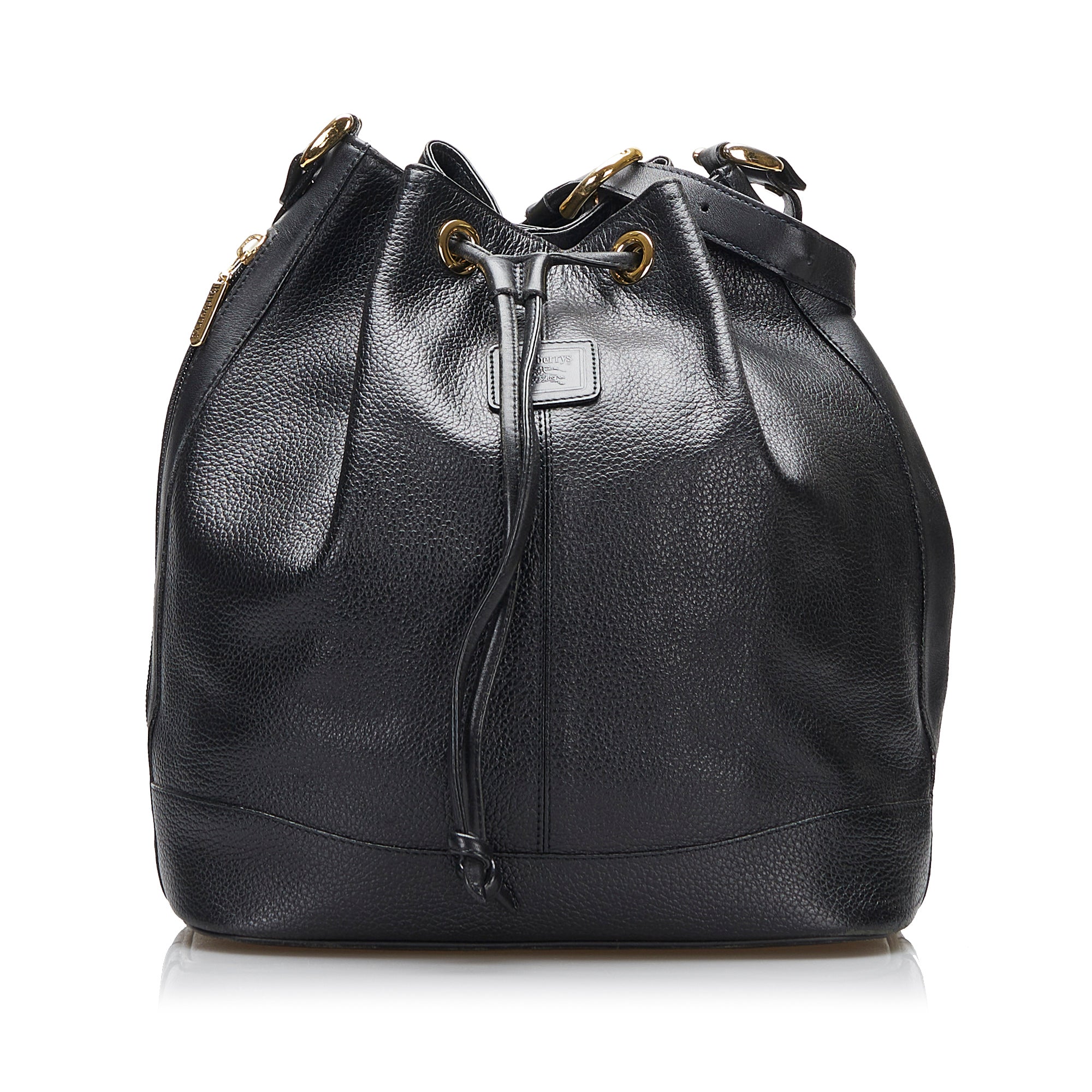 Black Burberry Leather Bag Designer Revival