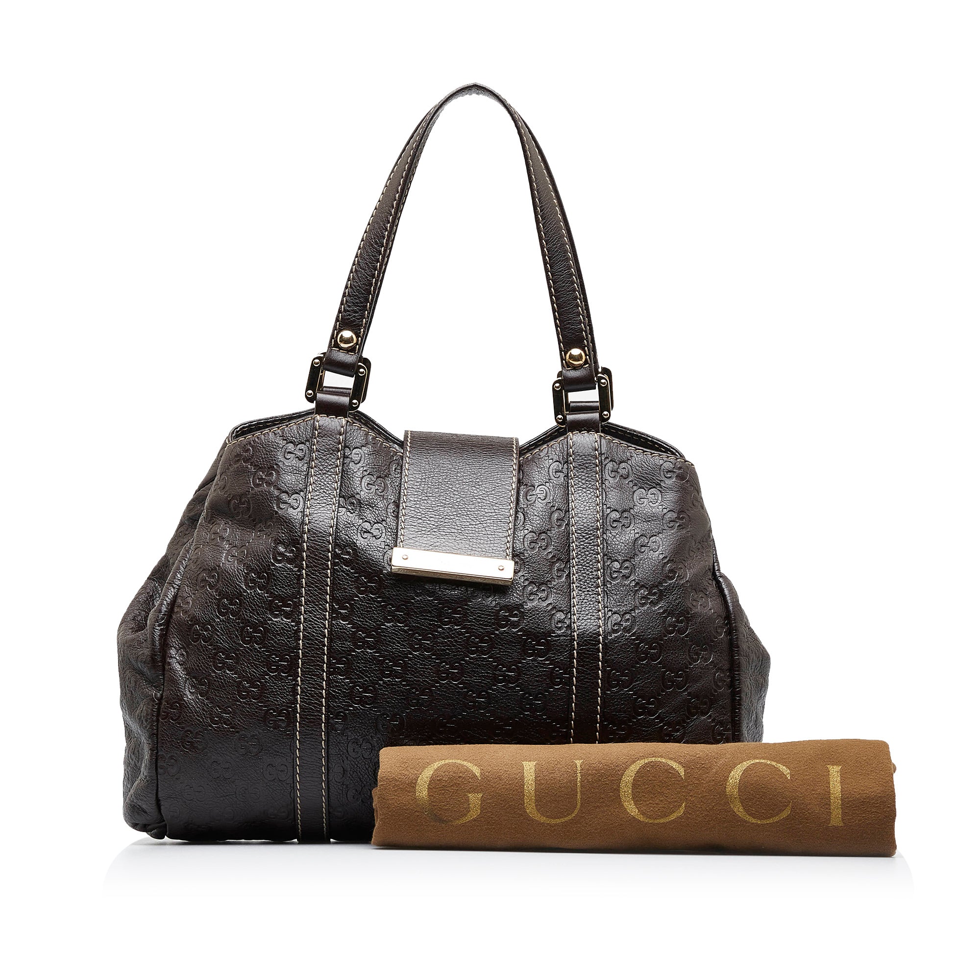 gucci embossed leather bag