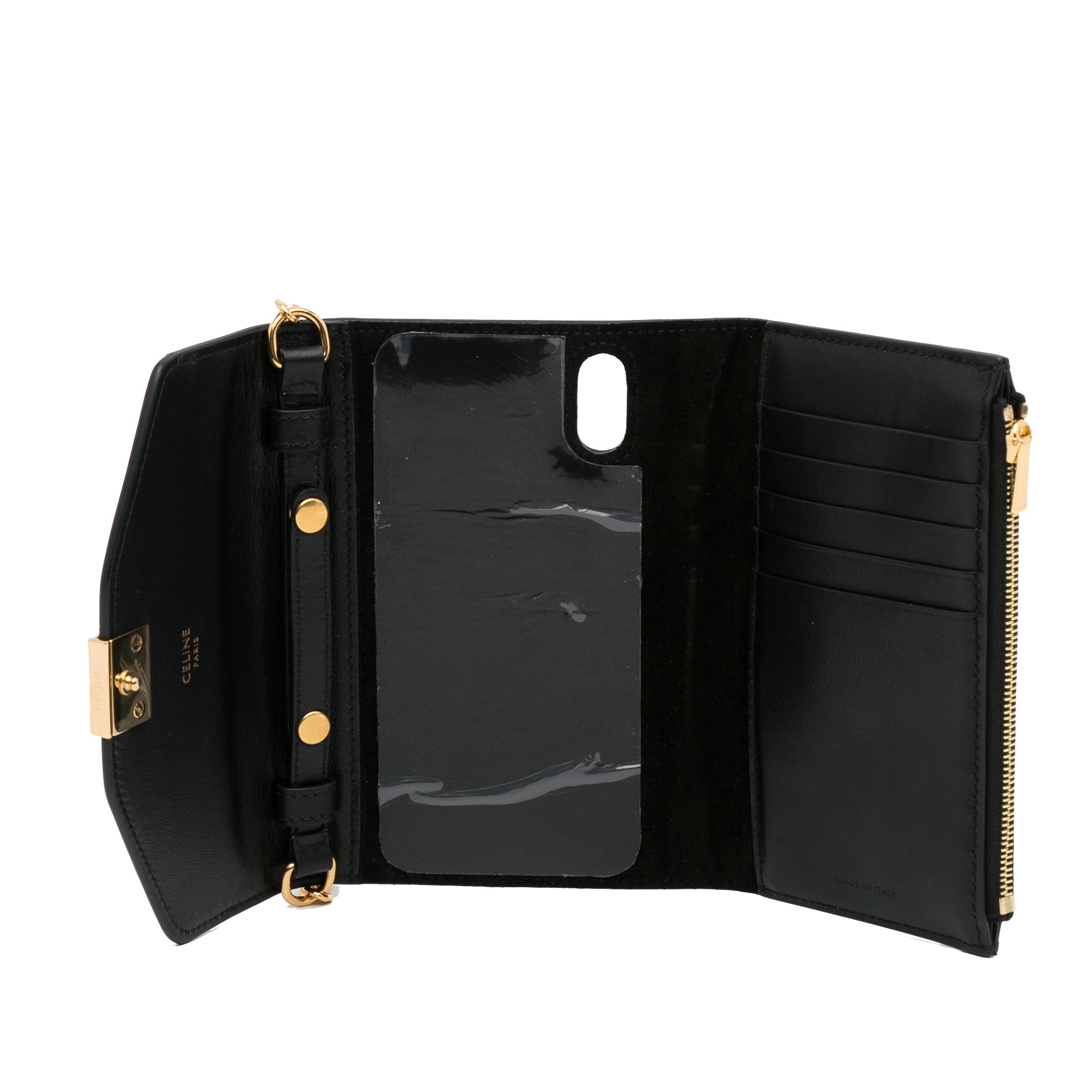 Celine C Wallet On Chain - Black Crossbody Bags, Handbags - CEL174087