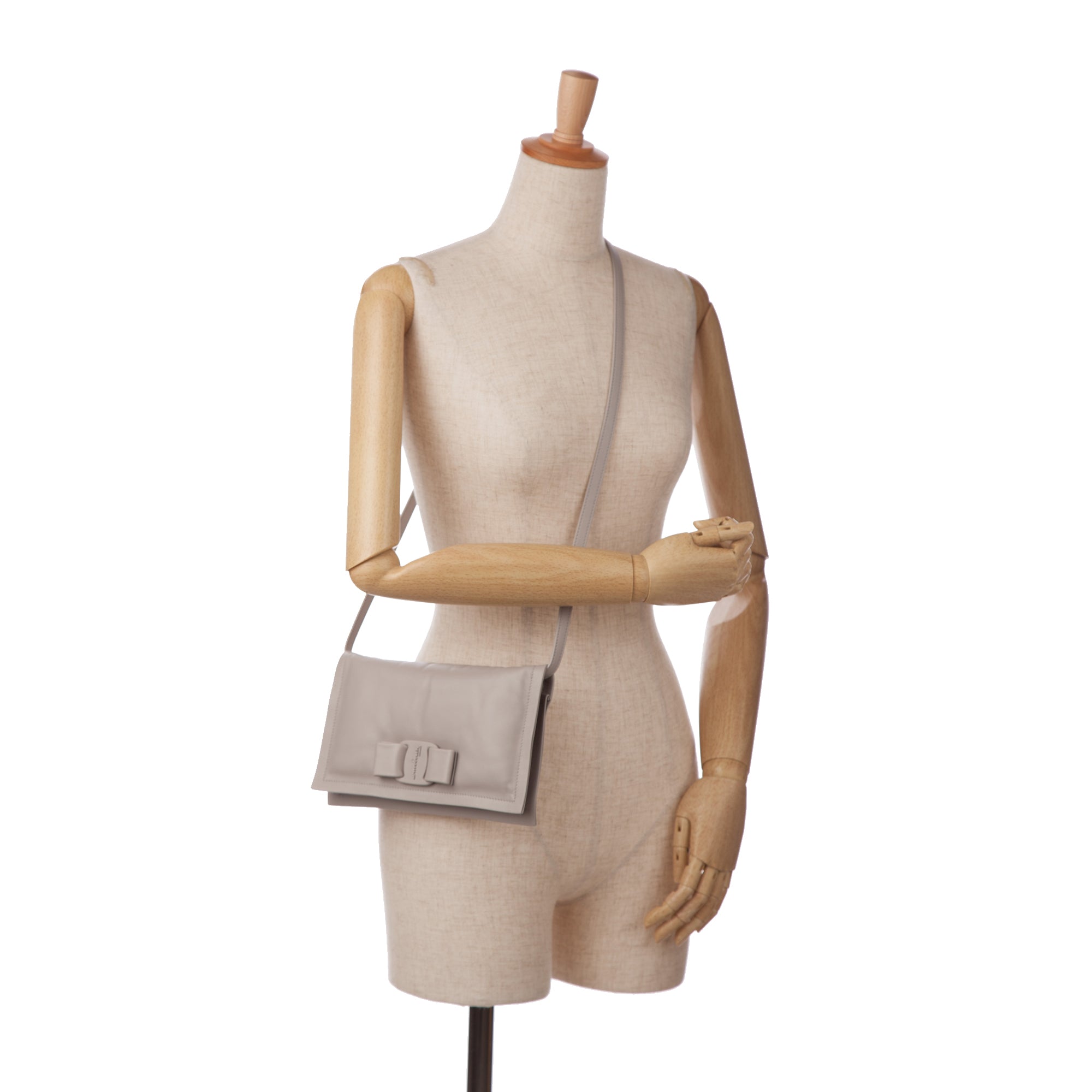 Gray Ferragamo Mini Viva Bow Crossbody Bag – Designer Revival