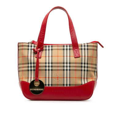 Tan Burberry Haymarket Check Handbag - Designer Revival