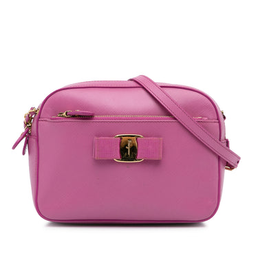 Pink Ferragamo Lydia Bow Camera Bag - Designer Revival