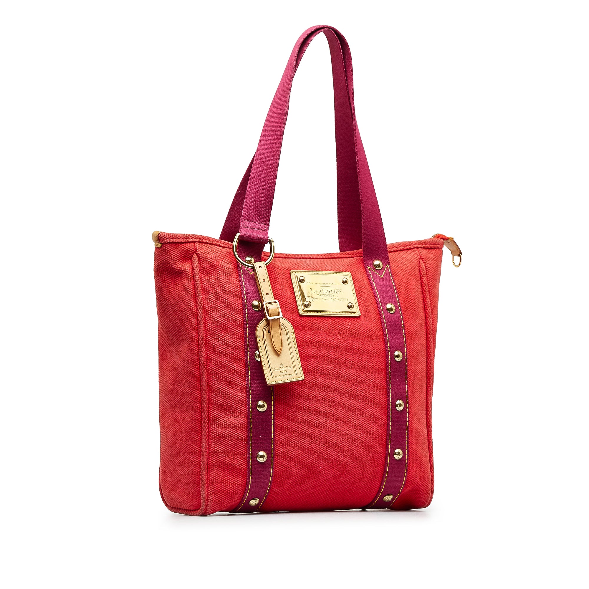 Red Louis Vuitton Antigua Cabas MM Tote