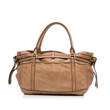 Tan Burberry Bridle Leather Tote - Designer Revival