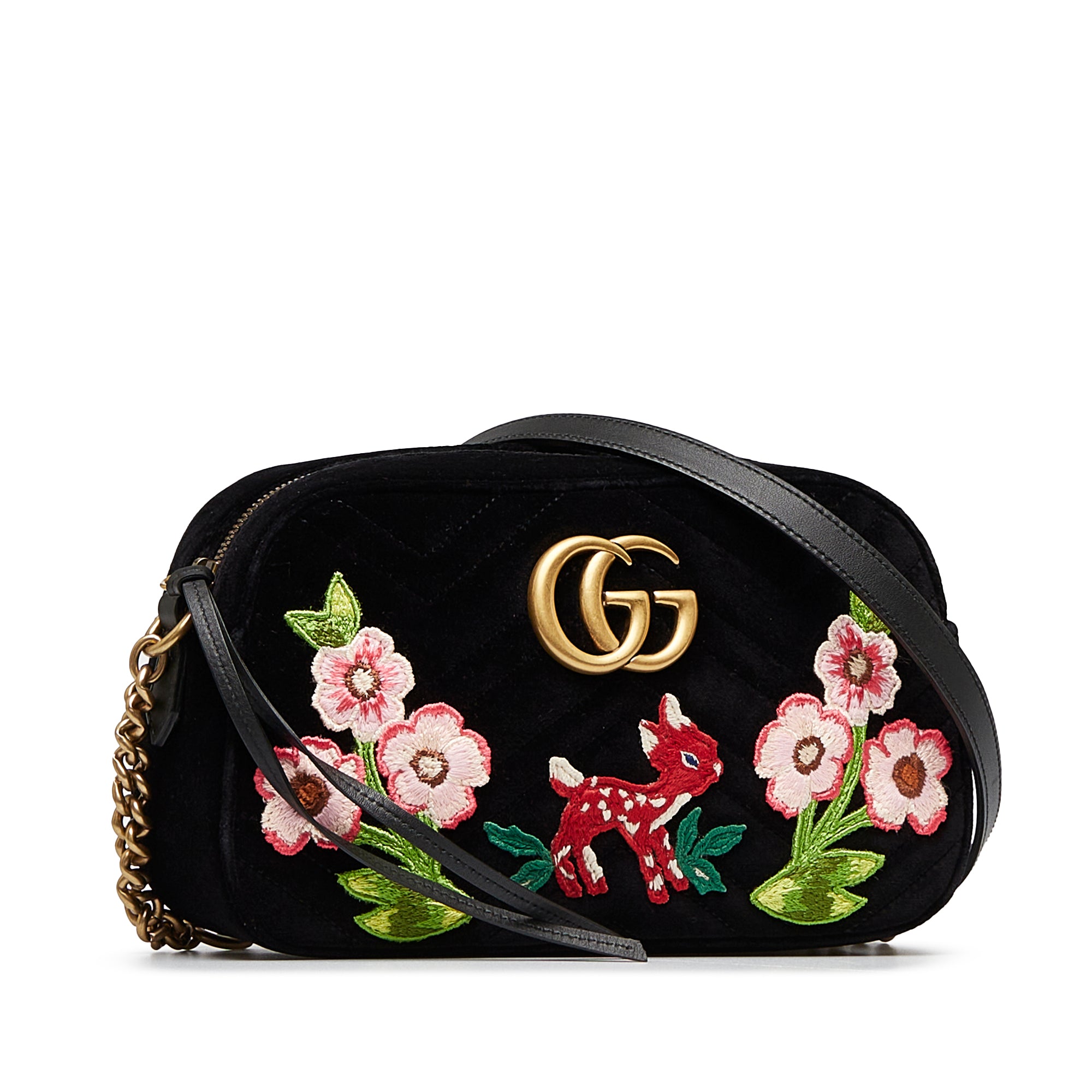 Black Gucci GG Marmont Velvet Crossbody – Designer Revival