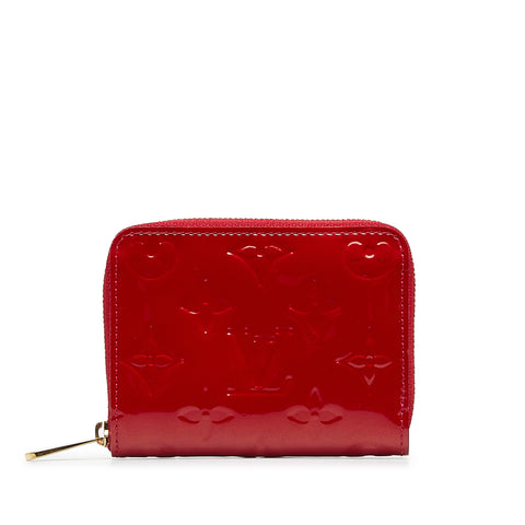LOUIS VUITTON Vernis Red Zippy Compact Wallet