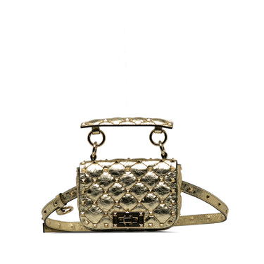 Gold Valentino Mini Rockstud Spike Belt Bag - Designer Revival