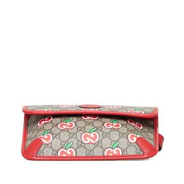 Red Gucci GG Supreme Apple Belt Bag - Designer Revival