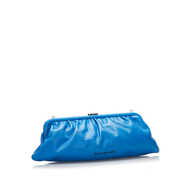 Blue Balenciaga Cloud XL Leather Crossbody Bag - Designer Revival