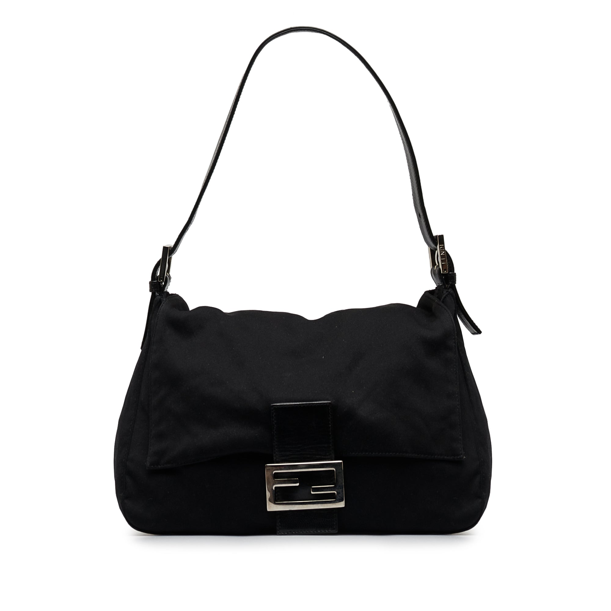 Black Fendi Neoprene and Leather Baguette Bag For Sale at 1stDibs