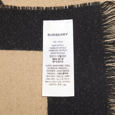 Brown Burberry Logo Wool Scarf Scarves - Designer Revival