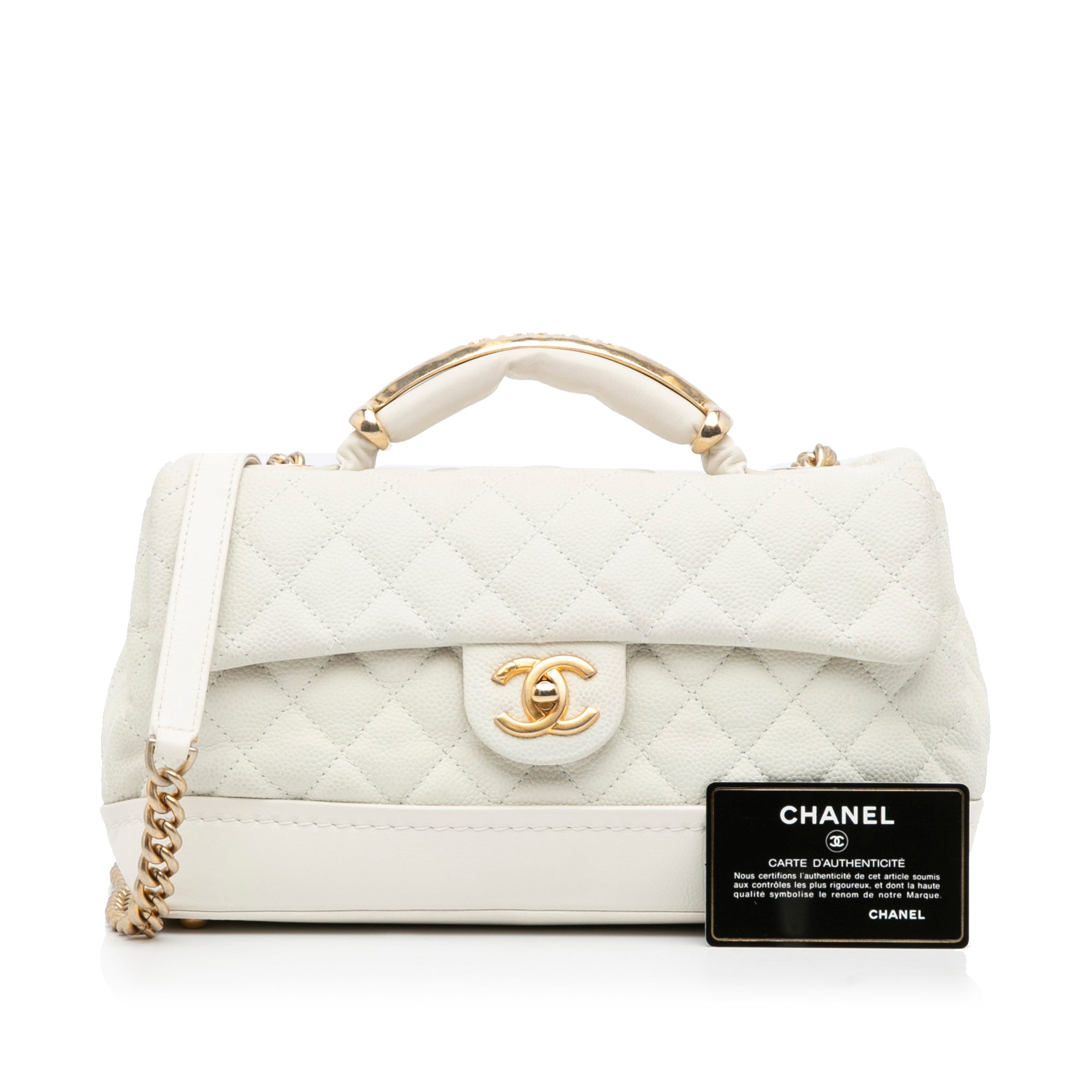 White Chanel Medium Globe Trotter Flap Bag Satchel – Designer Revival