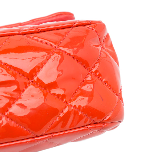 AmaflightschoolShops Revival, Orange Chanel Medium Classic Patent Double  Flap Bag