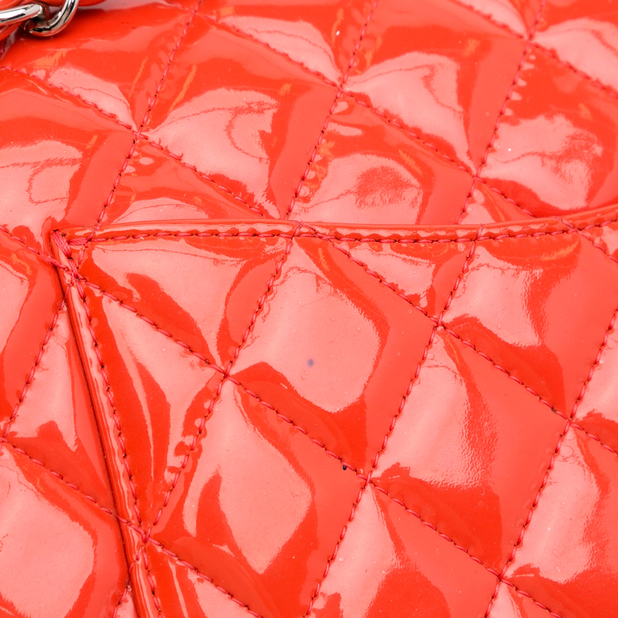 AmaflightschoolShops Revival, Orange Chanel Medium Classic Patent Double  Flap Bag