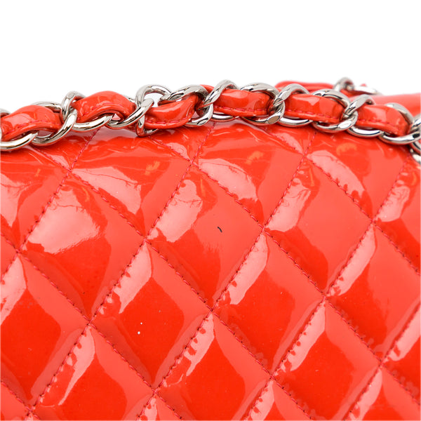 New Chanel Coral Patent Jumbo Double Flap Bag