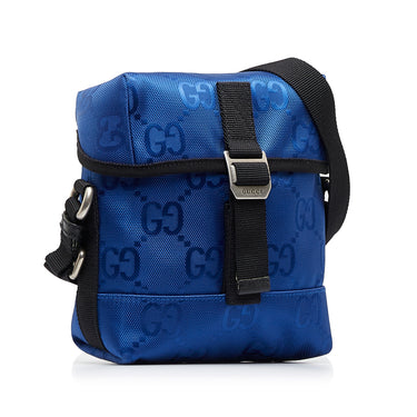 Blue Gucci GG Econyl Off The Grid Messenger Bag - Designer Revival
