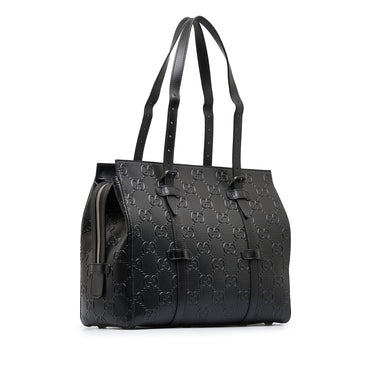 Black Gucci Guccissima Tote Bag - Designer Revival