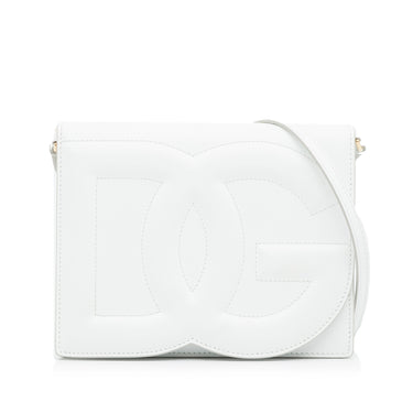 White Dolce&Gabbana DG Logo Flap Crossbody Bag - Designer Revival