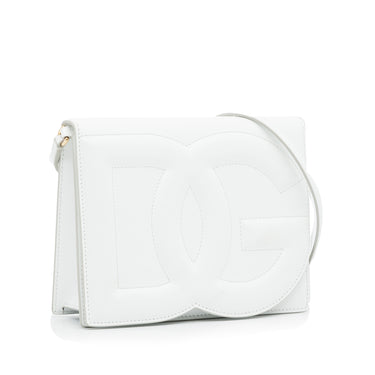 White Dolce&Gabbana DG Logo Flap Crossbody Bag - Designer Revival