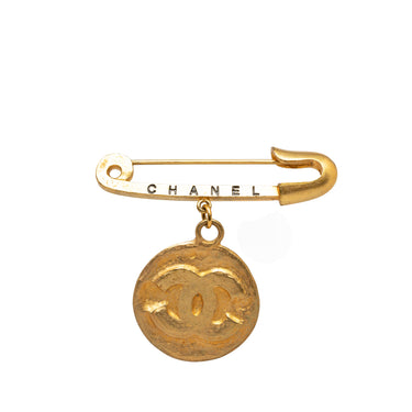 Gold Chanel CC Medallion Costume Brooch - Designer Revival