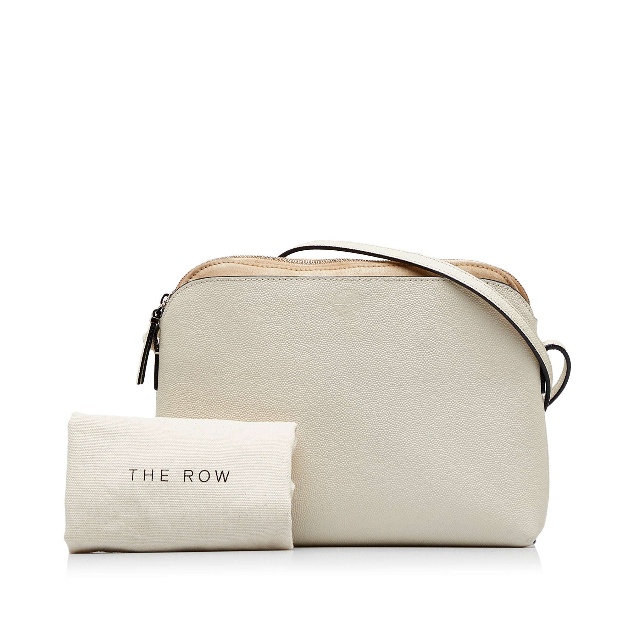 White The Row Pebbled Leather Crossbody - Designer Revival
