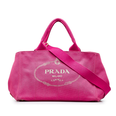 Pink Prada Canapa Logo Satchel
