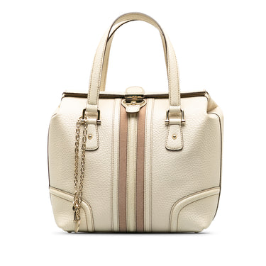 White Gucci Leather Treasure Handbag