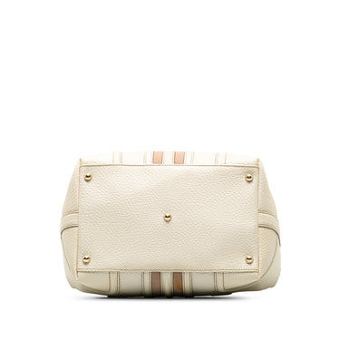 White Gucci Leather Treasure Handbag