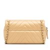 Gold Chanel Mini CC Flap Chevron Leather Crossbody Bag