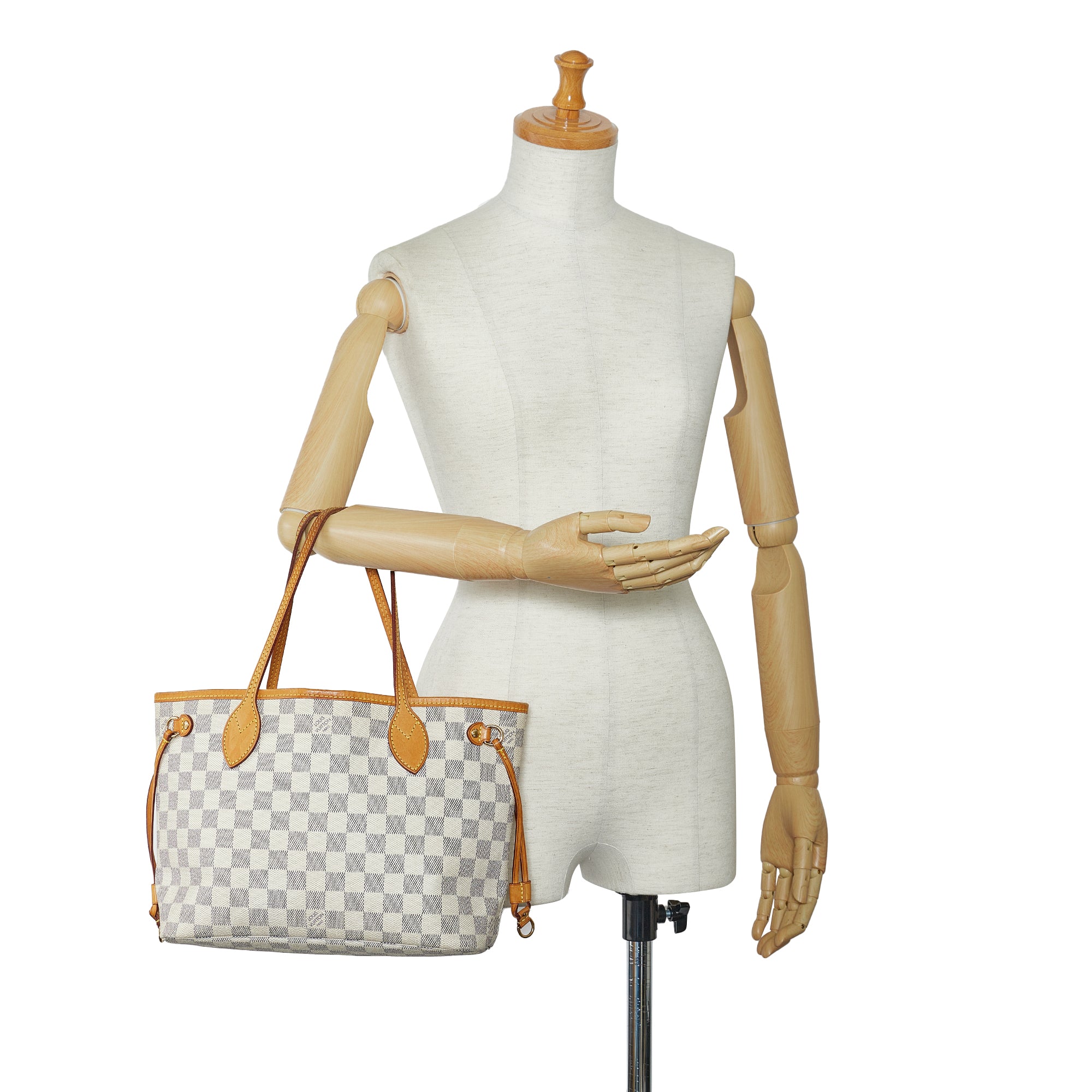 Louis Vuitton Small Damier Azur Neverfull PM Tote Bag 1lv53a For