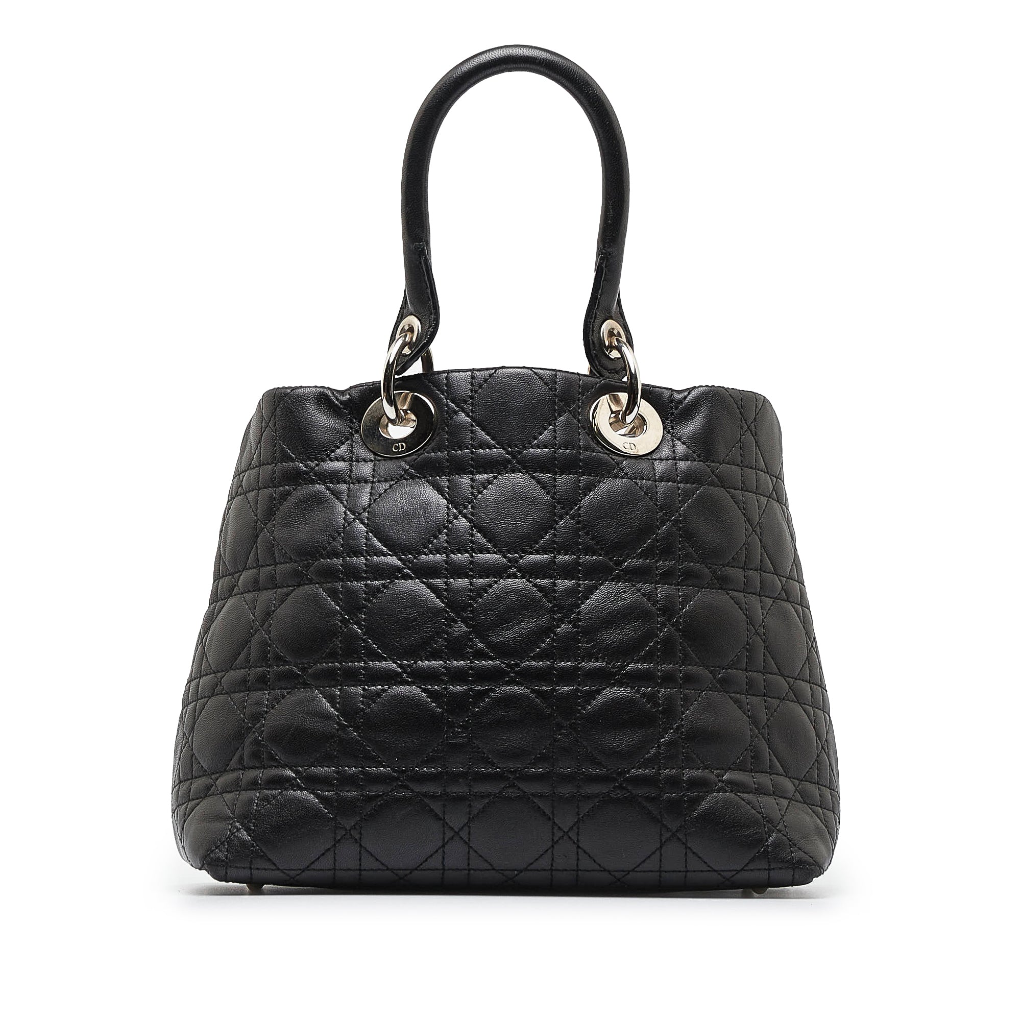 Black Dior Cannage Lady Dior Soft Handbag