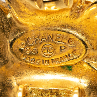 Gold Chanel CC Star Clip On Earrings - Designer Revival